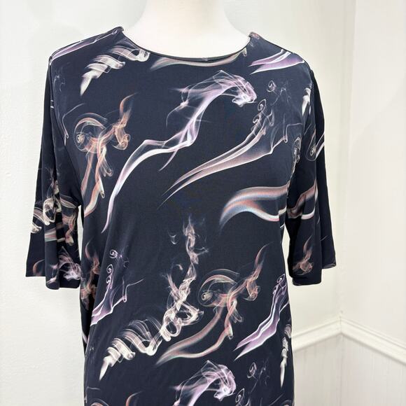 & Other Stories US Size 4 Dress Fume Smoke Print Midi Keyhole Back Avant Garde - Picture 9 of 12